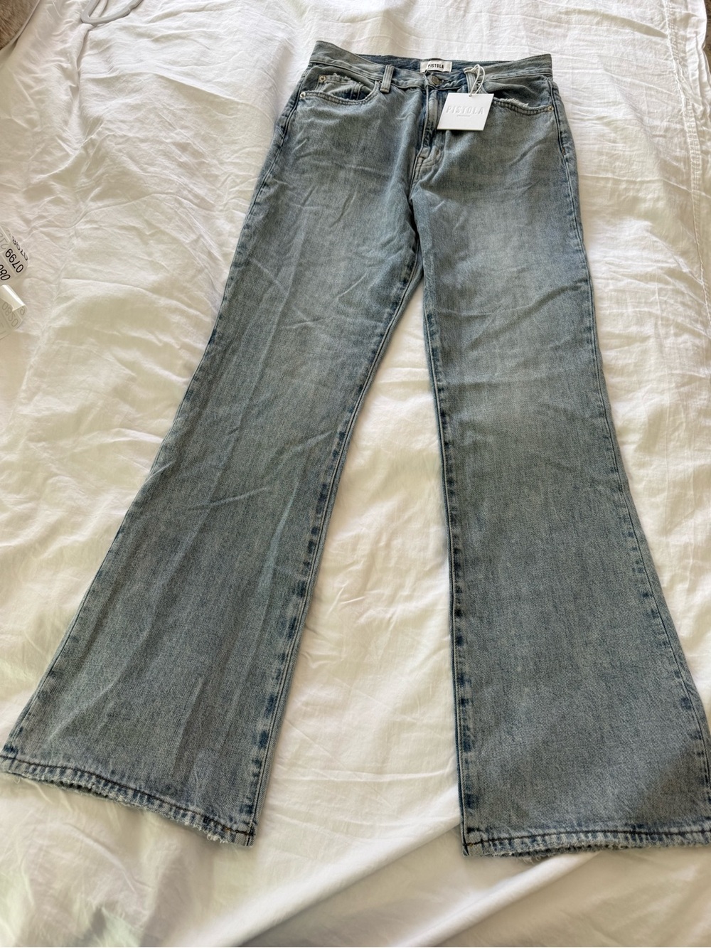 Pistola High Rise Light Blue Flare Jeans NWT 0795 - Picture 2 of 11